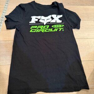 FOX PRO RACING CIRCUIT MENS BLACK T SHIRT 100% COTTON SMALL